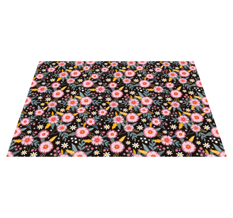 Tapis vinyle plantes détail de motif floral - TenStickers