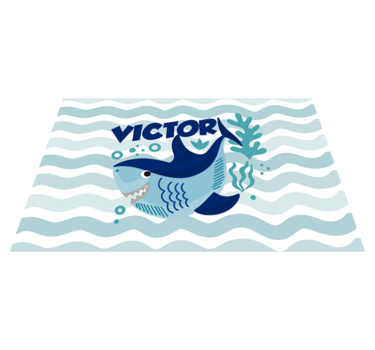 Tapis vinyle personnalisé illustration requin - TenStickers