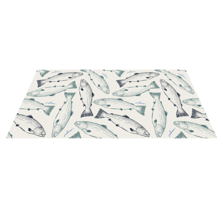 Tapis vinyle salle de bain animal saumons - TenStickers