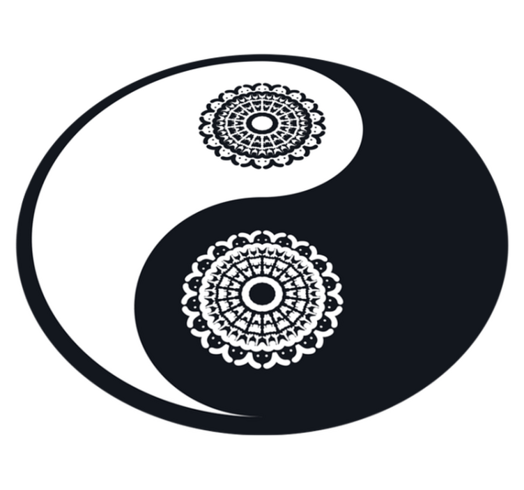 Tapis vinyle mandala mandala yin-yang - TenStickers