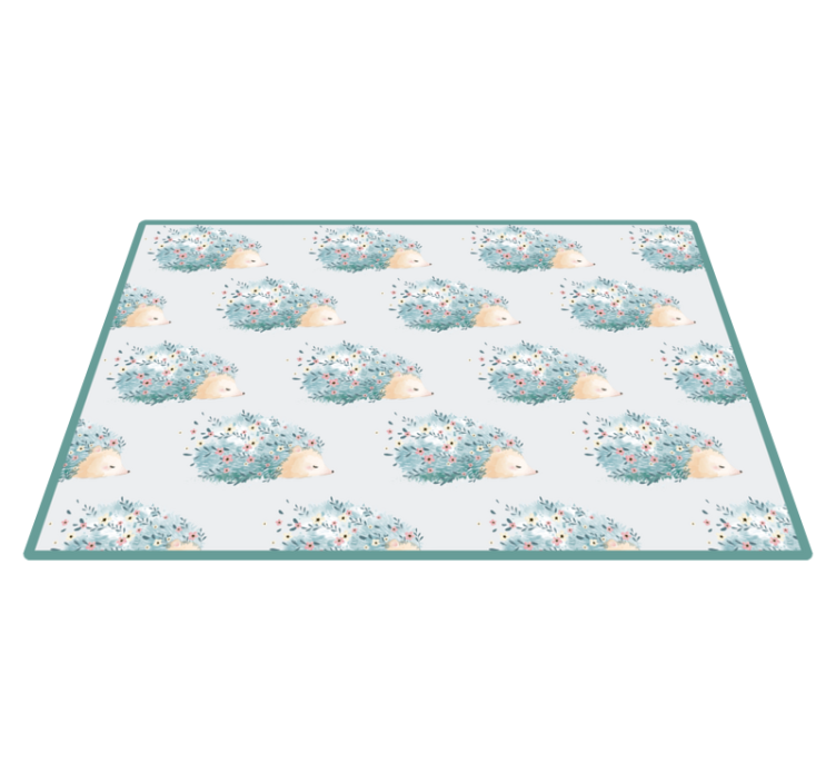 Tapis vinyle bébé motifs floraux hérisson - TenStickers