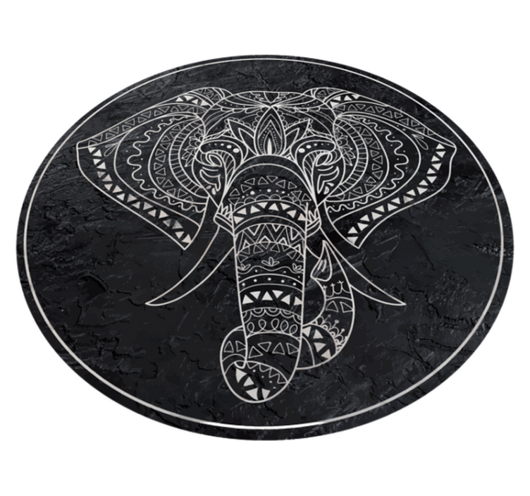 Tapis vinyle mandala éléphant mandala - TenStickers