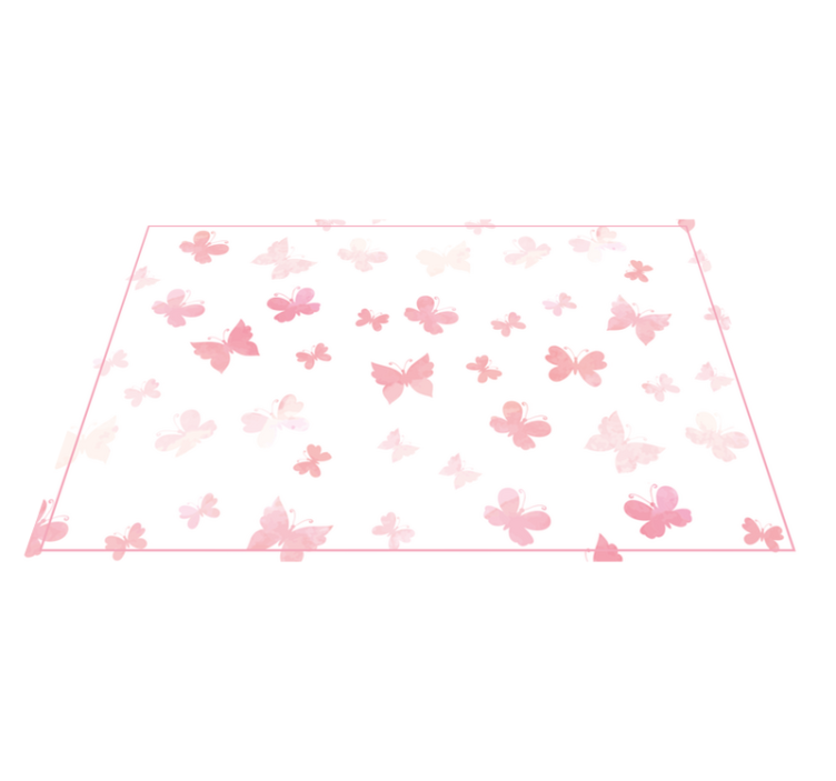 Tapis vinyle plantes dispersion des papillons - TenStickers