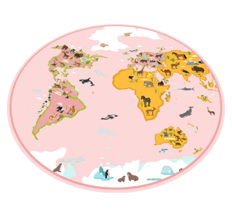 Tapis vinyle carte du monde cartographie pédagogique - TenStickers