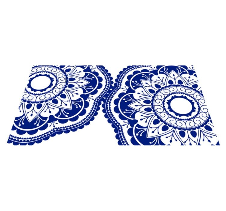 Tapis vinyle mandala motif bleu marine - TenStickers