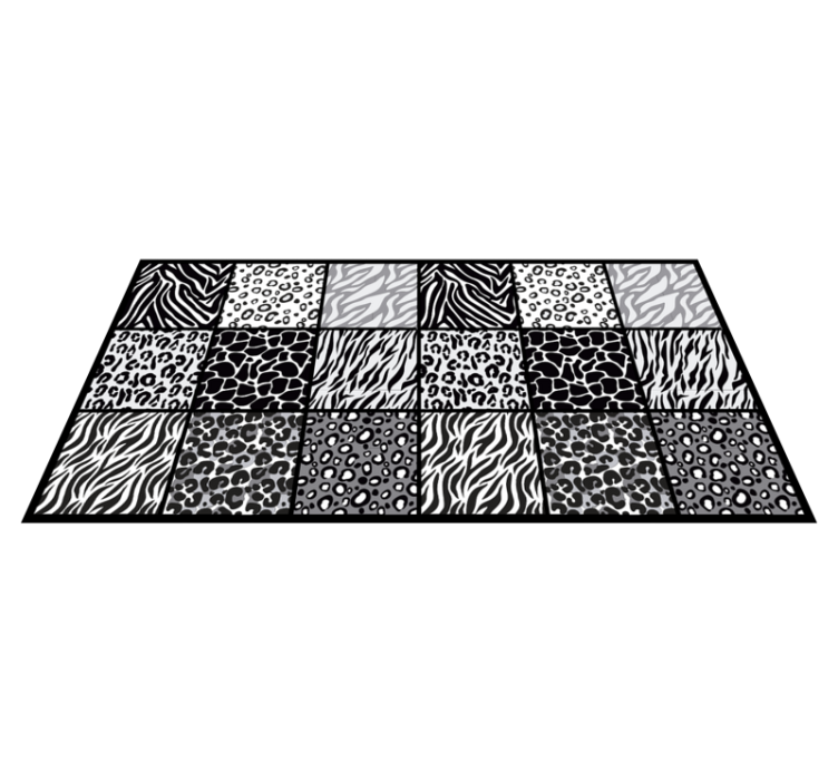 Tapis vinyle motif animal safari monochrome - TenStickers