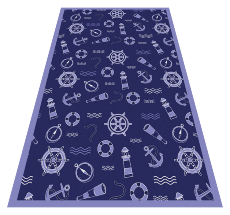 Tapis vinyle salon motif nautique - TenStickers