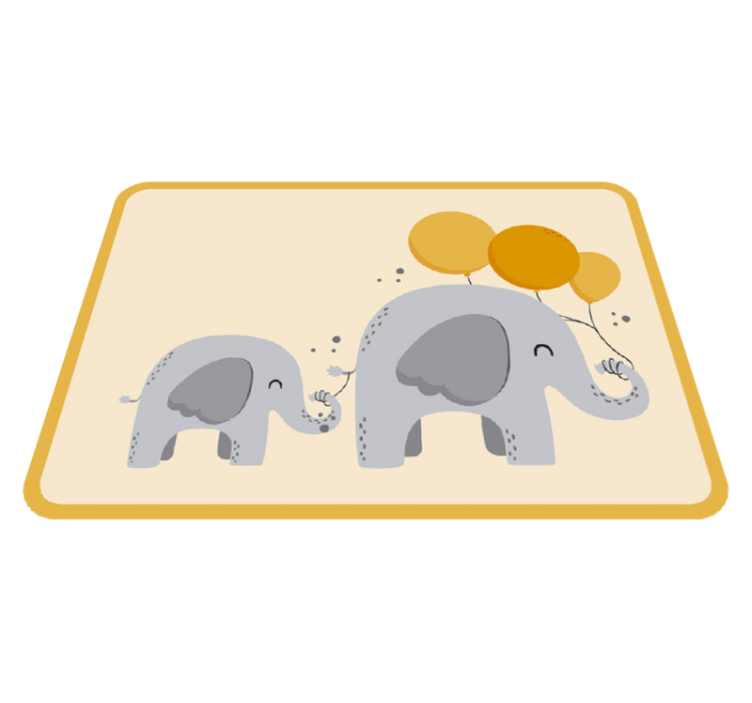 Tapis vinyle bébé compagnons d'éléphants - TenStickers