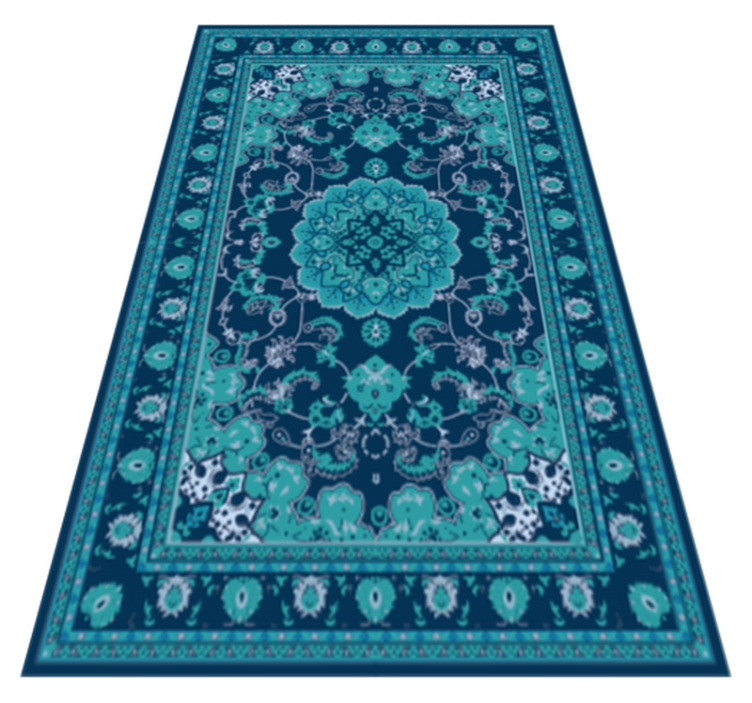Tapis vinyle mandala élégance teal - TenStickers
