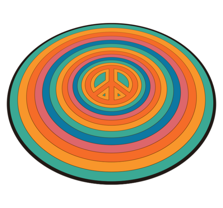 tapis vinyle rond Symbole de la paix - TenStickers