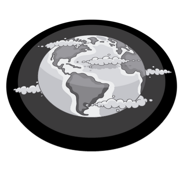 Tapis vinyle carte du monde globe monochrome - TenStickers