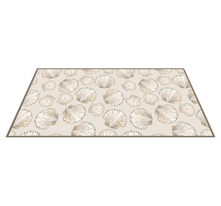 Tapis vinyle plantes coquillages dorés - TenStickers