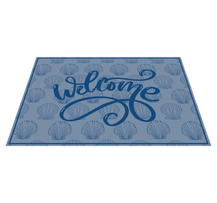Tapis vinyle citation script de bienvenue en coquillage - TenStickers