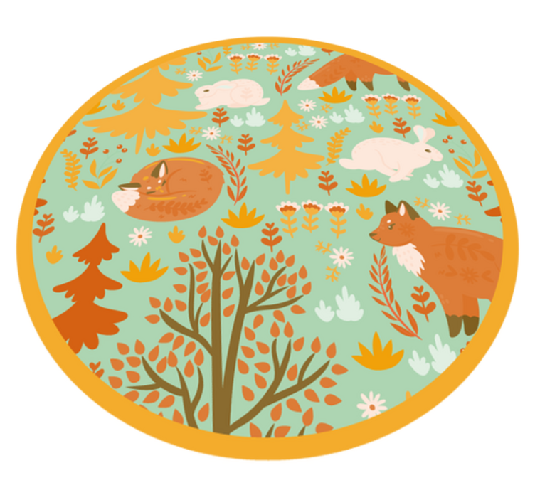 Tapis vinyle bébé cercle d'amis de la forêt - TenStickers