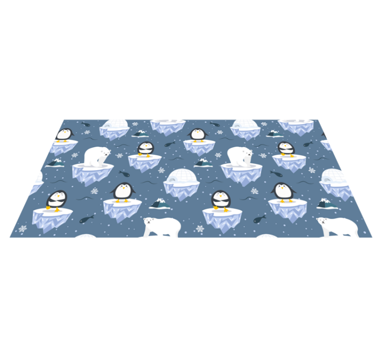 Tapis vinyle animal célébration polaire - TenStickers