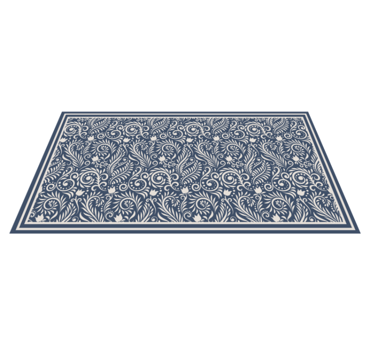 Tapis vinyle cuisine motif floral orné - TenStickers