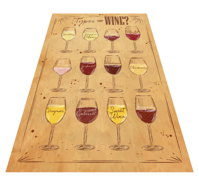 Tapis vinyle cuisine types de vins - TenStickers