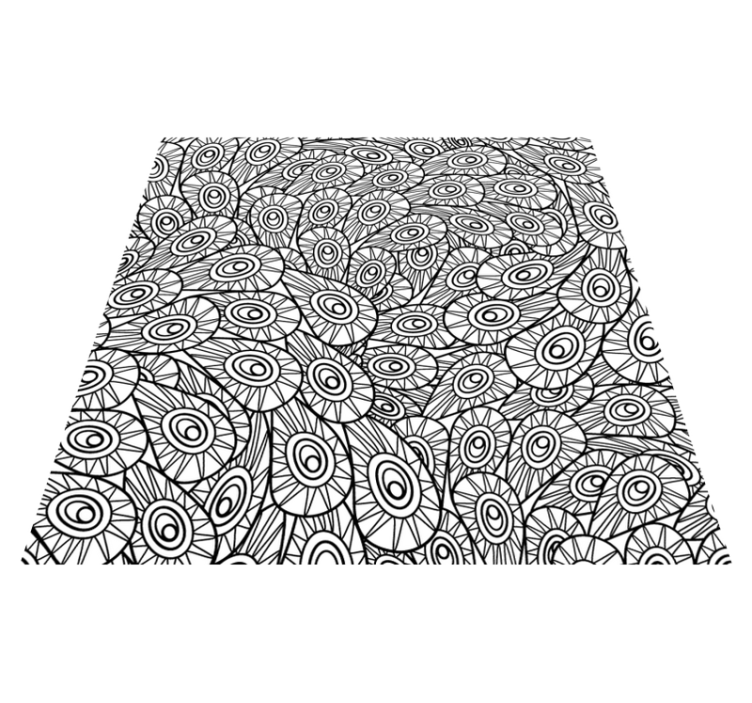 Tapis vinyle mandala motif de plumes de paon - TenStickers