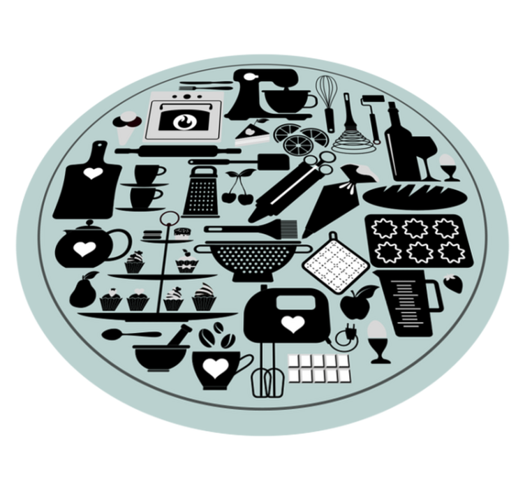 tapis vinyle moderne éléments de cuisine - TenStickers