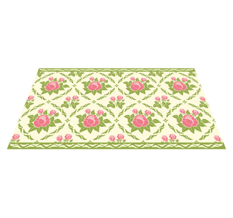 Tapis vinyle plantes motif floral rose - TenStickers
