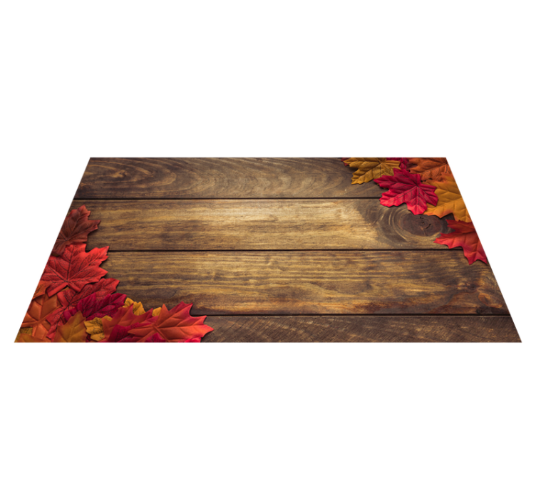 Tapis vinyle imitation parquet feuilles d'automne aesthetic - TenStickers