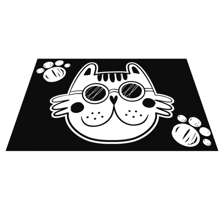 Tapis vinyle pour enfants illustration chat cartoon - TenStickers