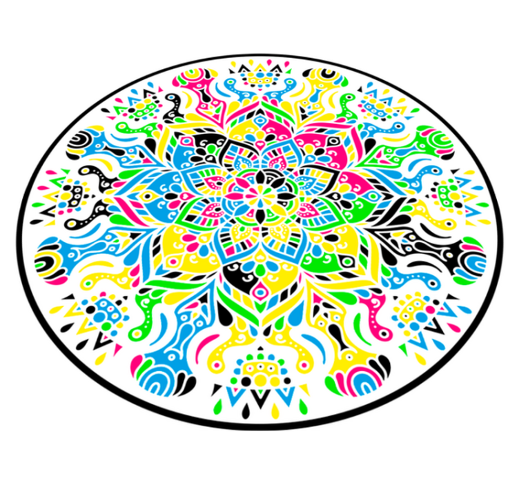 Tapis vinyle mandala coloré et vibrant - TenStickers