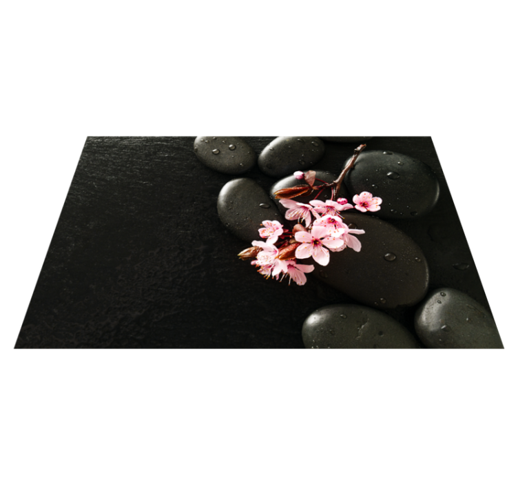 Tapis vinyle nature pierres zen florales - TenStickers