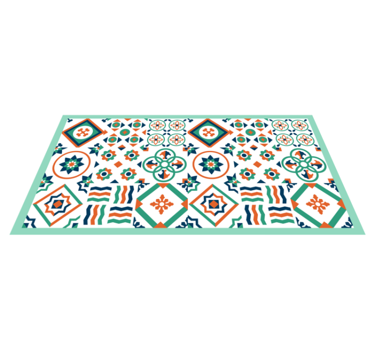 Tapis vinyle carreaux Motifs colorés différents - TenStickers