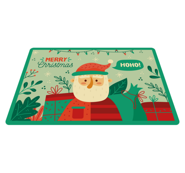 Tapis vinyle noël illustration festive de père noël - TenStickers