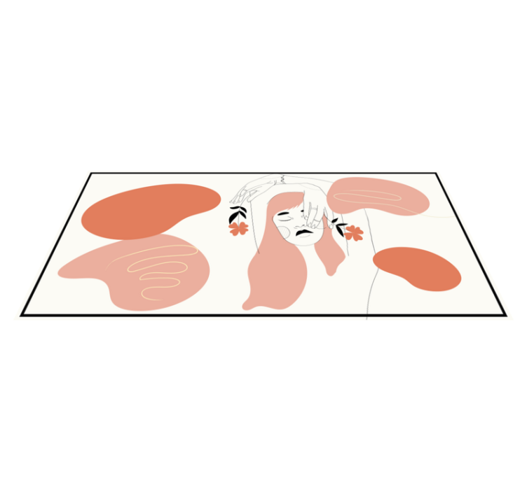 Tapis vinyle minimaliste art abstrait du visage - TenStickers