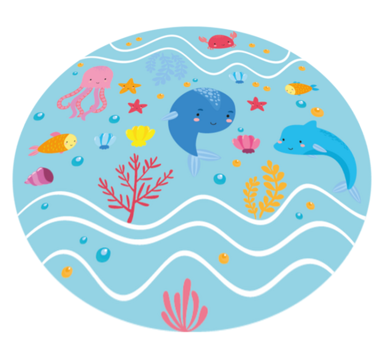 Tapis vinyle pour enfants amis océaniques - TenStickers