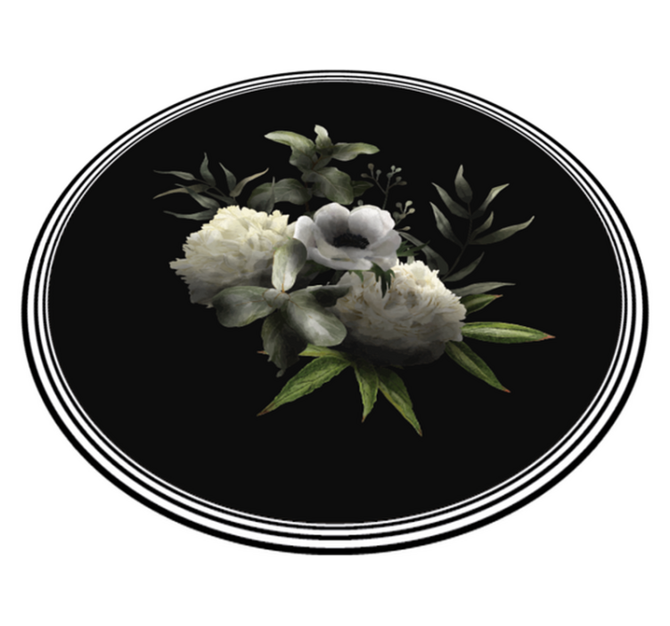 Tapis vinyle plantes élégance monochrome florale - TenStickers