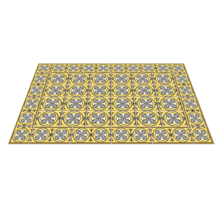 Tapis vinyle cuisine tons gris et jaune - TenStickers