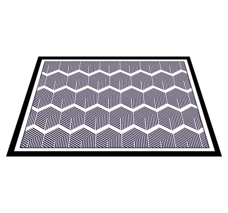 Tapis vinyle mosaique Noir et blanc labirynth 3d - TenStickers
