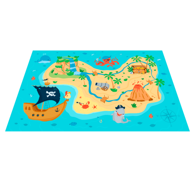 Tapis vinyle jeux carte d'aventure des pirates - TenStickers
