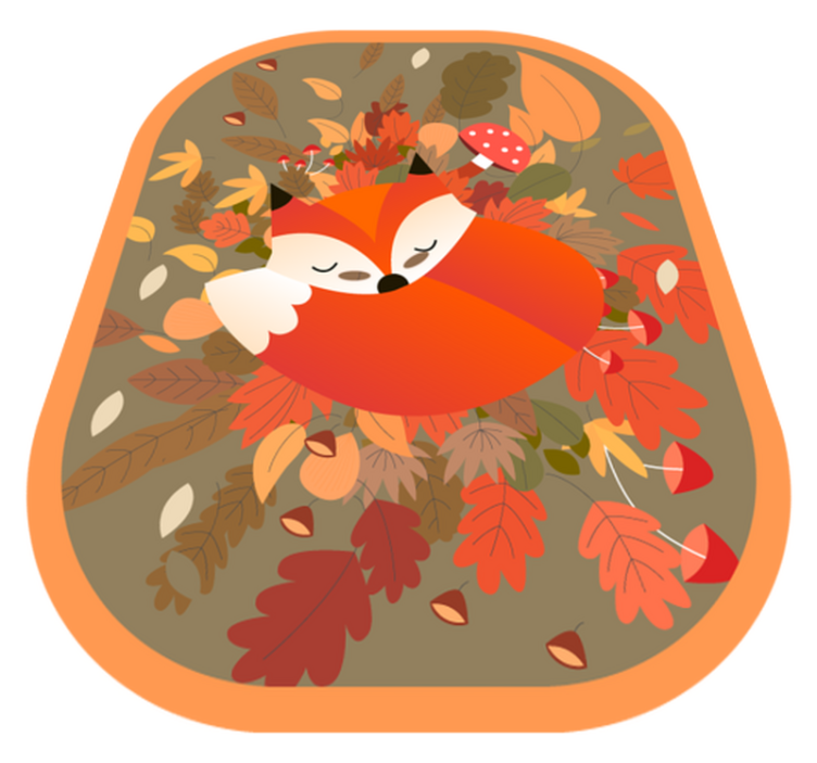 Tapis vinyle animal illustration de renard endormi - TenStickers
