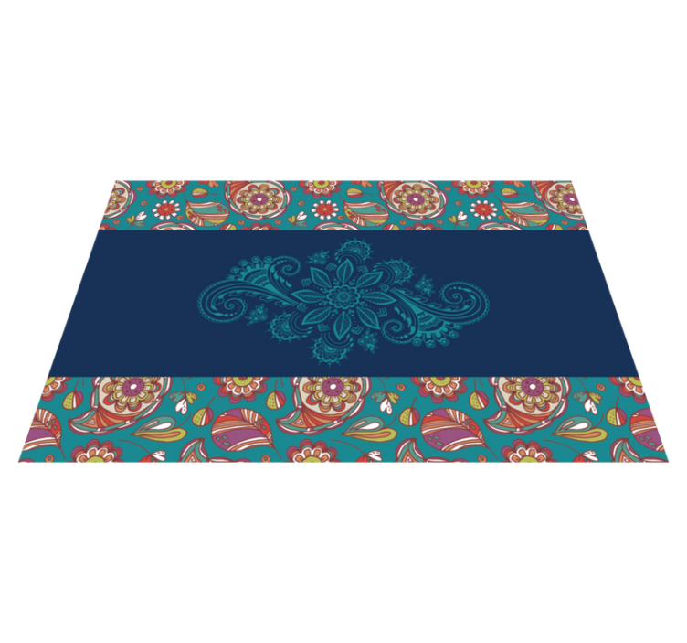 tapis vinyle couloir Bleu paisley - TenStickers