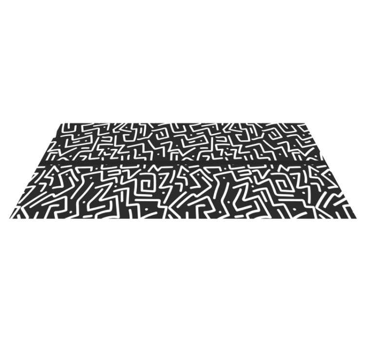 Tapis vinyle géométrique labyrinthe abstrait - TenStickers
