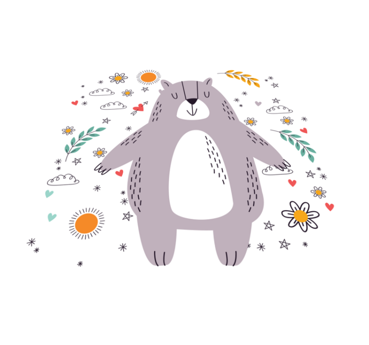 Tapis vinyle pour enfants illustration d'ours fantaisiste - TenStickers