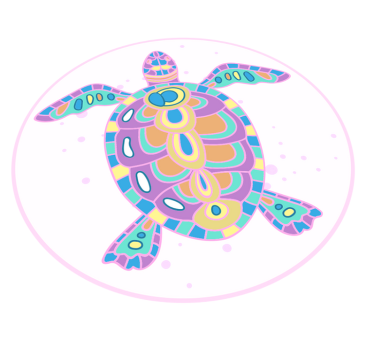 Tapis vinyle pour enfants illustration de tortue colorée - TenStickers