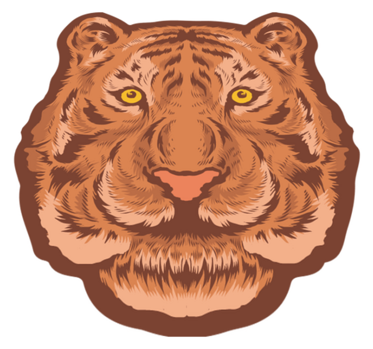 Tapis vinyle animal représentation du visage de tigre - TenStickers