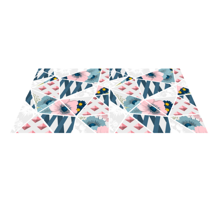 Tapis vinyle géométrique kaléidoscope floral géométrique - TenStickers