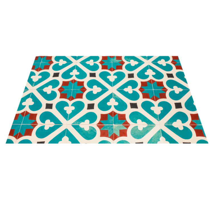 Tapis vinyle carreaux de ciment motif de carrelage mauresque - TenStickers