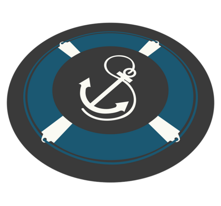 Tapis mosaique vinyle motif d'ancre nautique - TenStickers