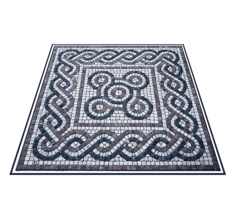 Tapis vinyle salle de bain mosaïque en pierre de galets - TenStickers