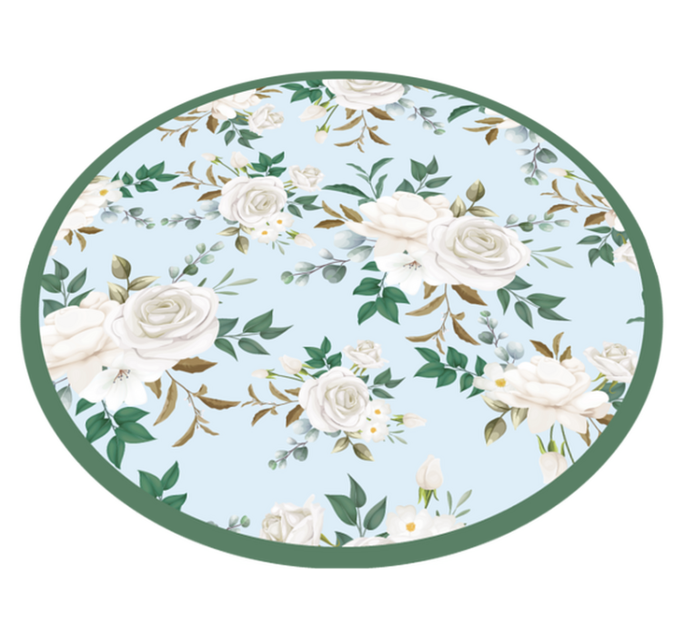 Tapis vinyle plantes composition circulaire florale - TenStickers