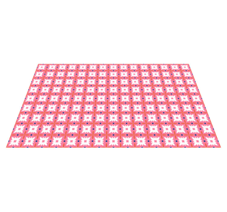 tapis vinyle mosaique Carreaux colorés floraux - TenStickers