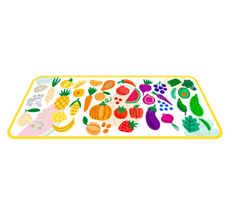 Tapis vinyle plantes motif fruits colorés - TenStickers