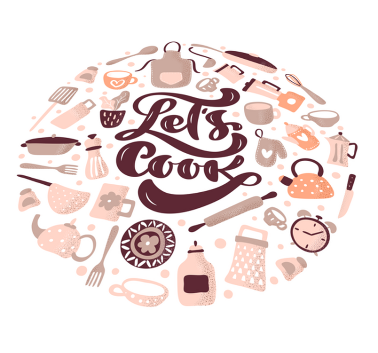 Tapis vinyle cuisine thème "cuisinons" - TenStickers